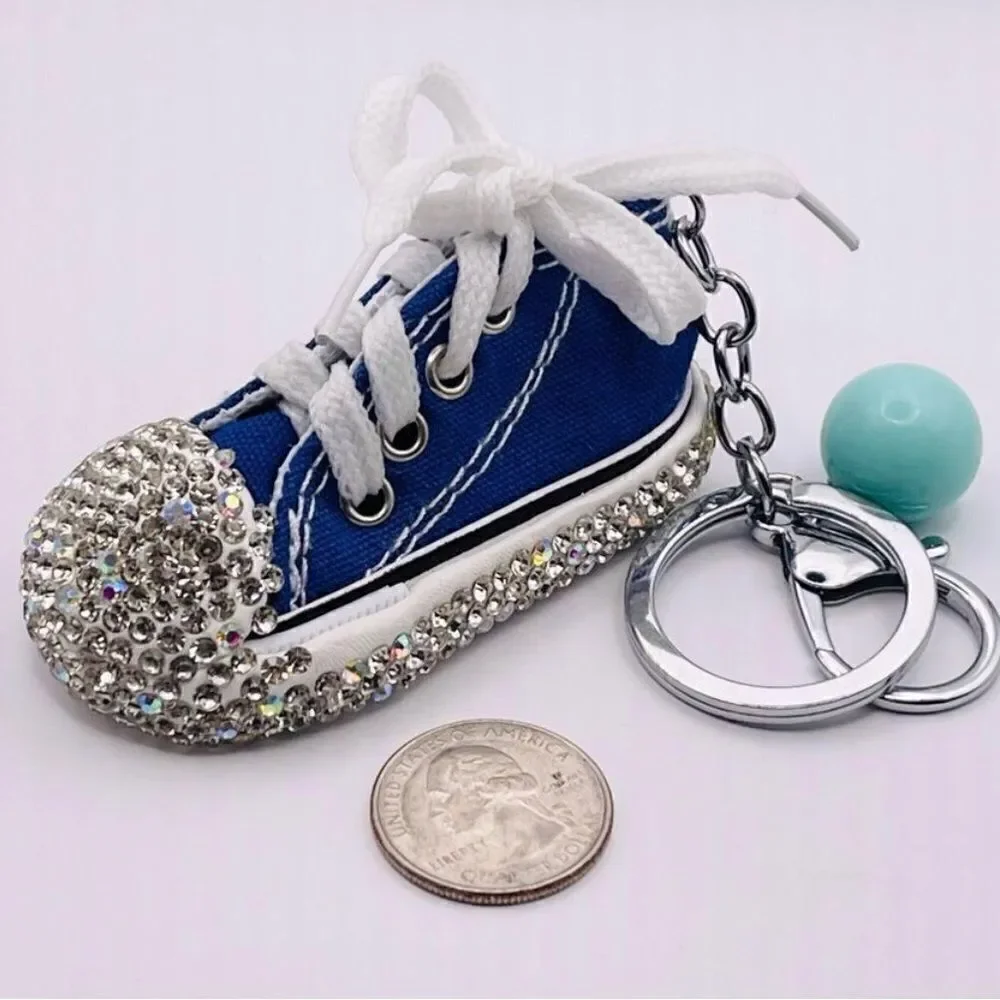 Blue Sparkly Shoe Keychain